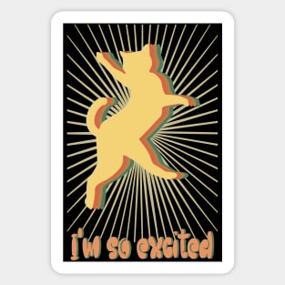 Retro Cat Jumping Sticker